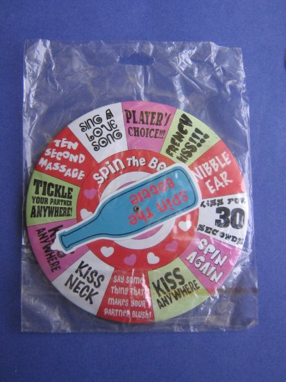 SPIN THE BOTTLE Large pinback Party Button 6"