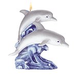 Duo Of Diving Dolphins Candle