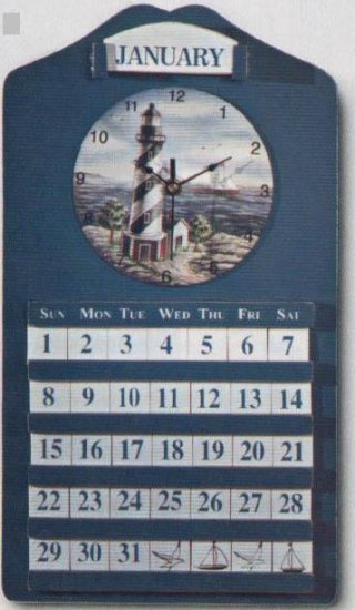 Wooden Wall Clock and Calendar
