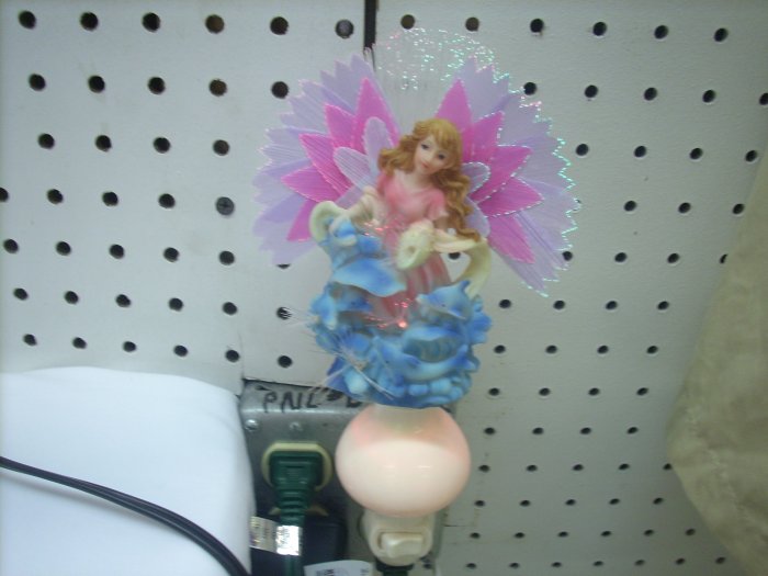 Fiber Optic Girl With Dolphins Night Light