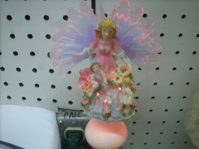 Fiber Optic Girl With Children Night Light
