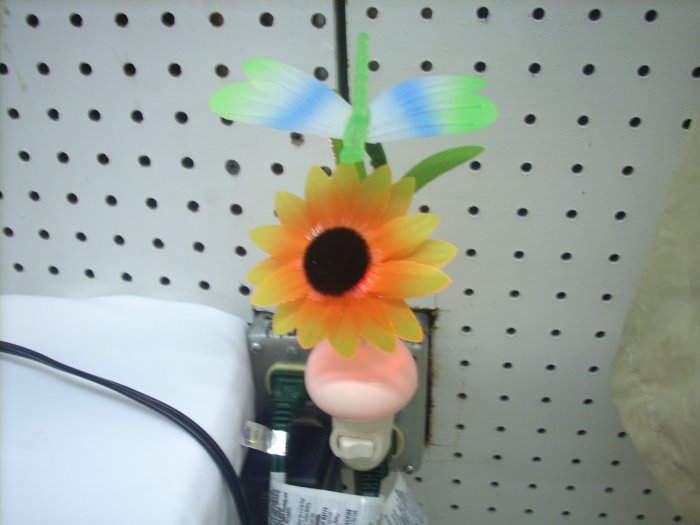 Fiber Optic Dragonfly With Sun Flower Night Light