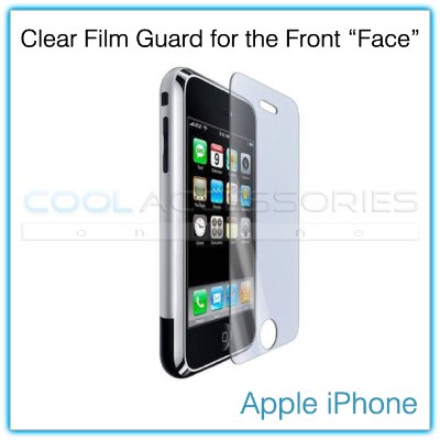 Clear Protective Film Guard for the Front "Face" of the Apple iPhone with a Mini Cleaning Cloth