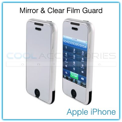 Dual-Finish Mirrored & Clear Film Guard for the Front "Face" of the Apple iPhone