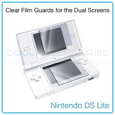 Pack of Two (2) Film Guards for the Dual LCD Screens of the Nintendo DS Lite