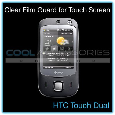 Clear Protective Film Guard for the Touch Screen of the HTC Touch Dual with a Mini Cleaning Cloth
