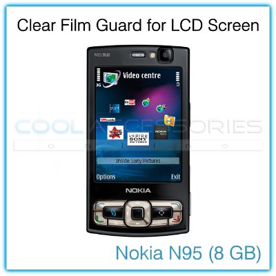 Clear Protective Film Guard for the LCD Display Screen of the Nokia N95 8GB