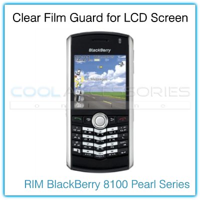 Clear Protective Film Guard for the LCD Display Screen of the RIM BlackBerry 8100 Pearl Series
