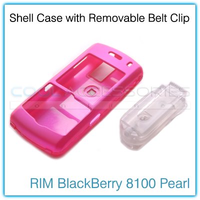 Magenta Shell Shield Case with Detachable Belt Clip for the RIM BlackBerry 8100 Pearl