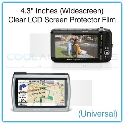 4.3" Inches Widescreen Universal Clear LCD Screen Protector Film Guard for Digital Cameras, etc.