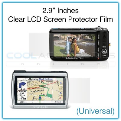 2.9" Inches Universal Clear LCD Screen Protector Film Guard for Digital Cameras, GPS, etc.