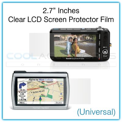 2.7" Inches Universal Clear LCD Screen Protector Film Guard for Digital Cameras, GPS, etc.