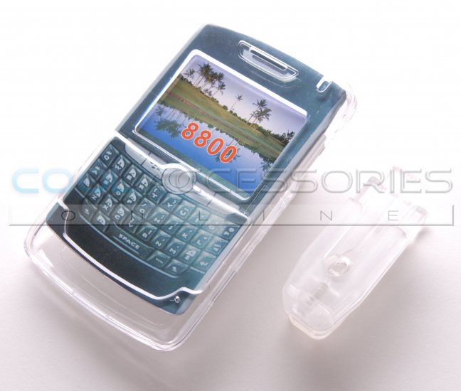 Clear Crystal Shell Case with Belt Clip for RIM BlackBerry 8800