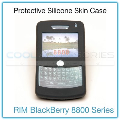 Black Protective Silicone Skin Case for RIM BlackBerry 8800 Series