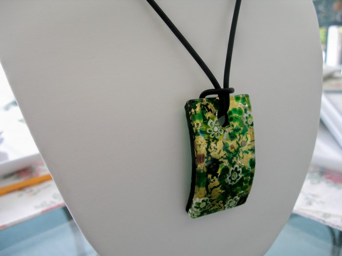 Murano Glass Pendant Gold Clasp Made in Italy