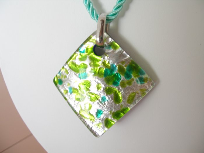 Sterling silver Murano Glass pendant Made in Italy Lampwork