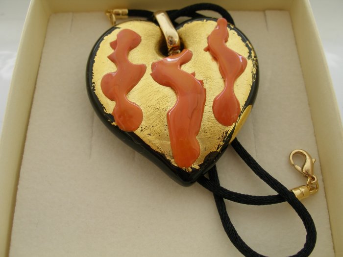 Heart Murano Glass Necklace Made in Italy