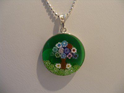 Round Millefiori Tree of Life Murano Pendant