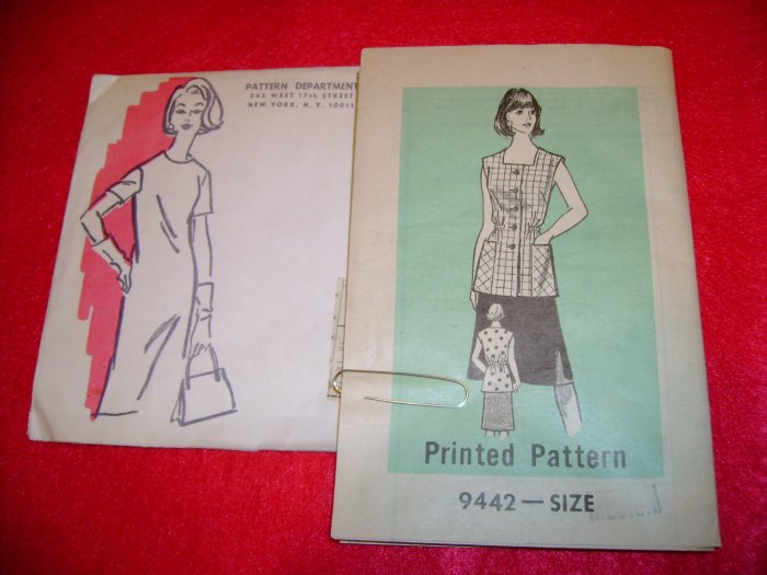 Vintage Pattern Department Women's Cobbler Apron Pattern Size Medium