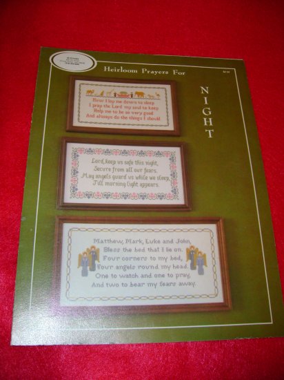 Heirloom Prayers for Night Cross Stitch Picture Pattern Religious