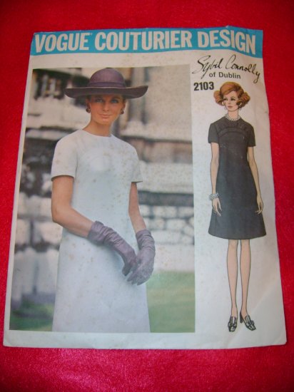 Vogue Couturier Design Sybil Connolly Misses One Piece Dress Pattern Size 16