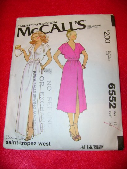 McCall's Misses and Junior Petite Wrap Dress Size 12