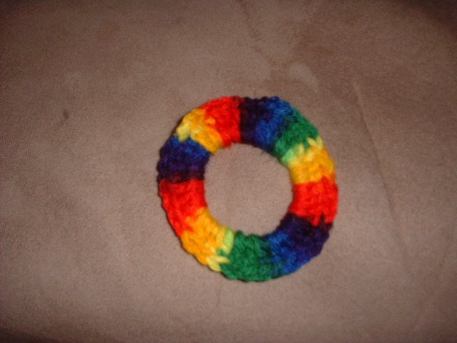 Rainbow hair scrunchie