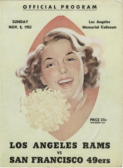 Los Angeles Rams VS San Francisco 49ers program 11/8/53