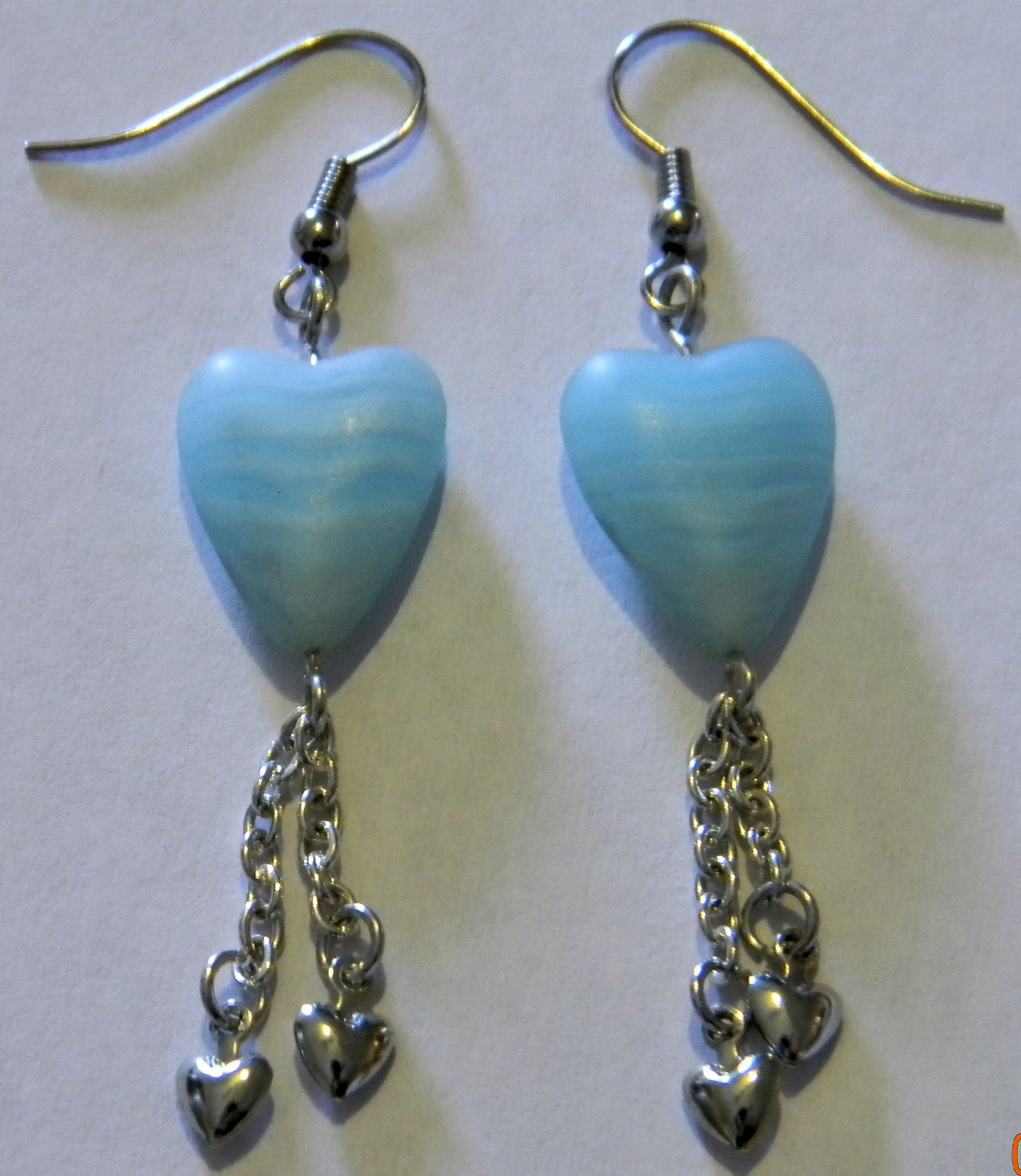Blue Heart Earrings