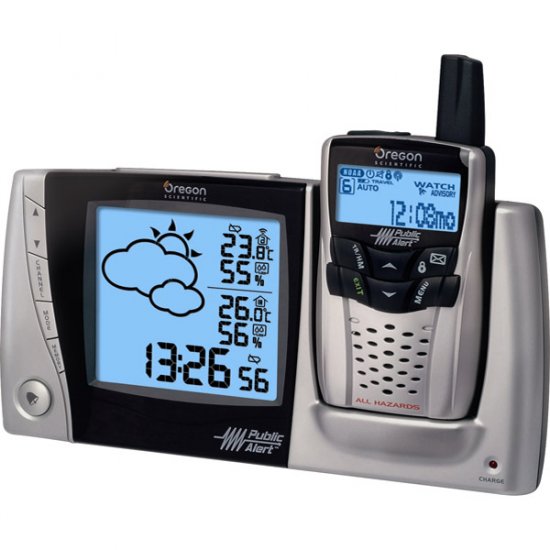 Oregon Scientific Emergency Public Alert Weather Station with Alarm Clock WRB-603