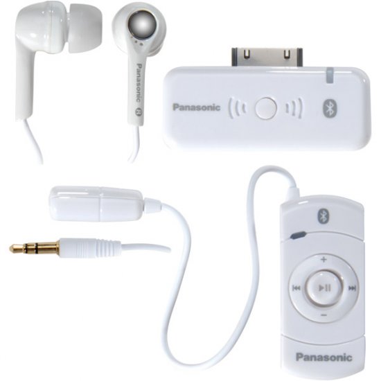 Panasonic White Bluetooth® iPod® Earbuds with Remote Control RP-BT10WHT