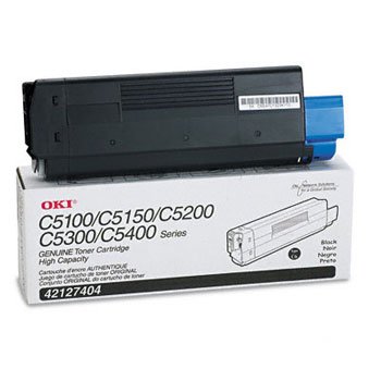 Okidata 42127404, Genuine C5100/ C5150/ C5200/ C5300/ C5400/ C5510 MFP Series Black Toner Cartridge