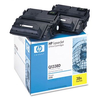 HP Q1338D, Genuine LJ 4200 Series Toner Cartridge (2 Pack of Q1338A)