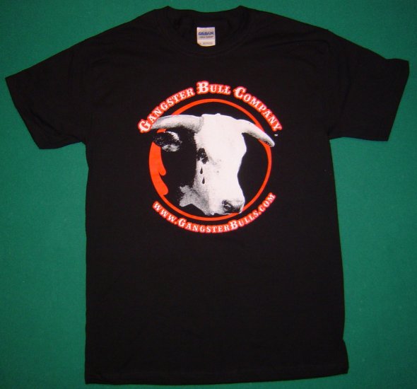 Men's Gangster Bull Black "Teardrop" T-shirt --X-LARGE