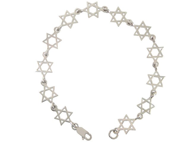 Stars of David Sterling Silver Bracelet