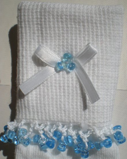 Baby Blue Tri Beads-Embroidered Socks