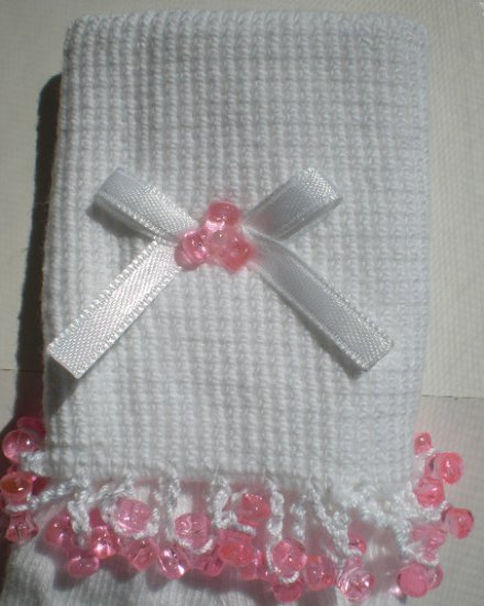 Pink Tri Beads-Embroidered Socks