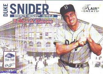 2003 Duke Snider Brooklyn Dodgers Flair Greats Ballpark Heroes Card 7BH
