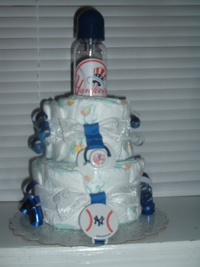 Yankees Fan 2 Tier Diaper Cake