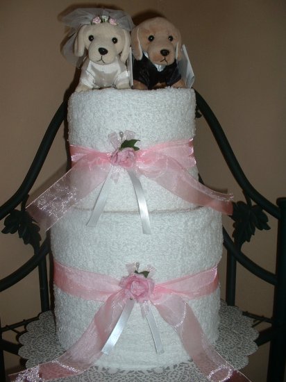 Puppy Love Bridal Towel Cake
