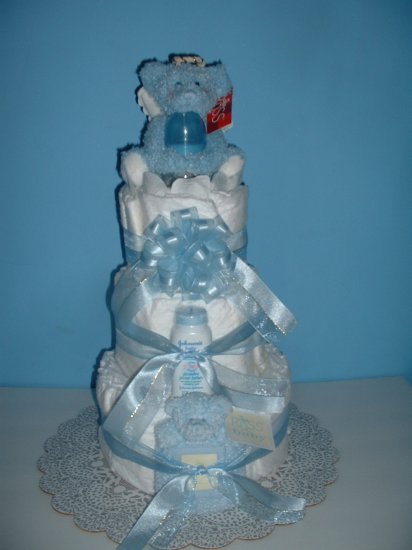 Diaper Cake-3 Tier Blue Angel