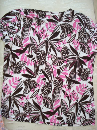 Free Shipping JM Collection Pink & Brown Women's Shirt L