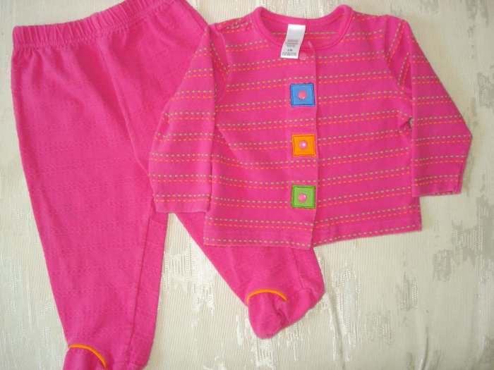 Free Shipping Fuschia Geometric Pajama Set 9mo