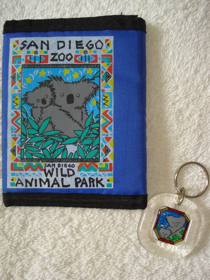 FREE SHIPPING Adorable Koala San Diego Zoo Wallet & Keychain Lot