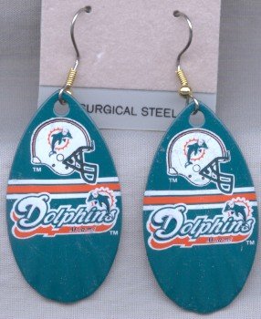 Miami Dolphins Ear Rings