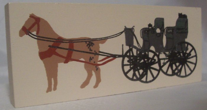 CAT'S MEOW VILLAGE ACCESSORY BLACK BUGGY AND HORSE NEW