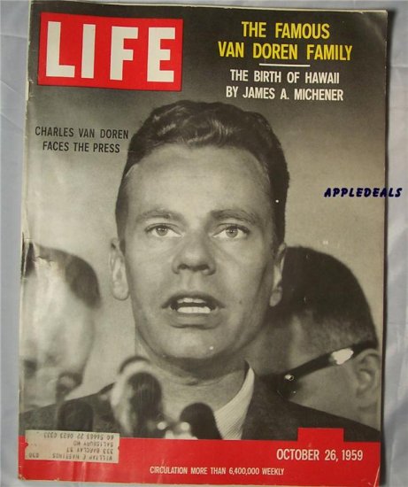 Life Magazine Oct 26 1959Van Doran family Michner Hawaii