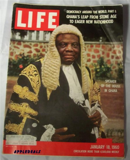 Life Magazine Jan 18 1960 Ghana LBJ Humphrey Eisenhower Nixon