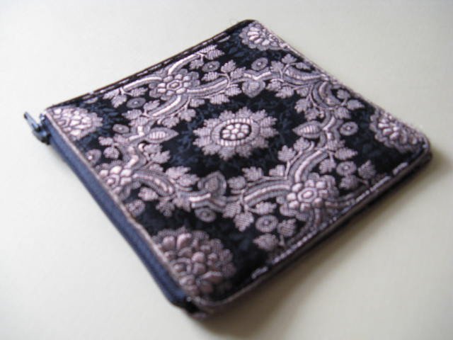 Black and Gold Brocade Sari Change Purse