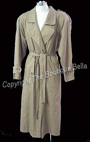 Size 4-6 Small Brown Glenplaid Business Overcoat Trenchcoat